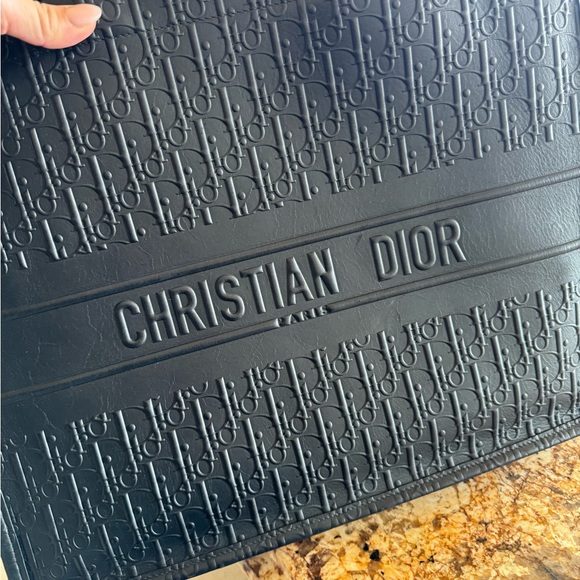 Christian Dior Large Book Tote Black Embossed Leather - Picture 6 of 16